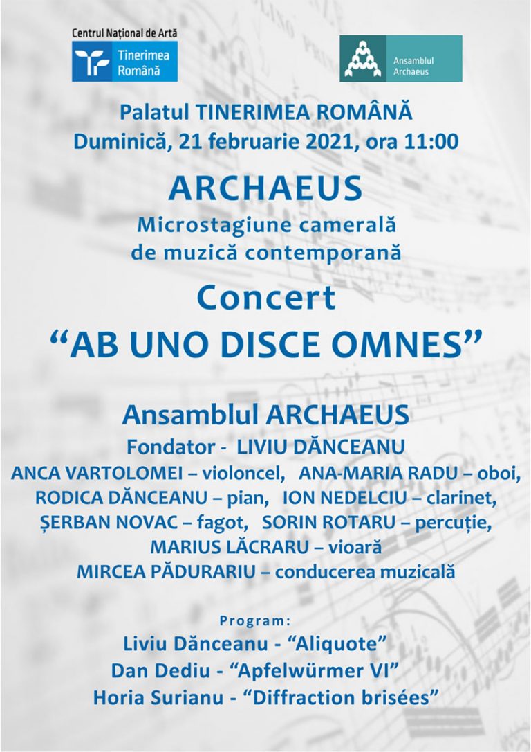 Concert Archaeus  – Duminica 21 februarie 2021