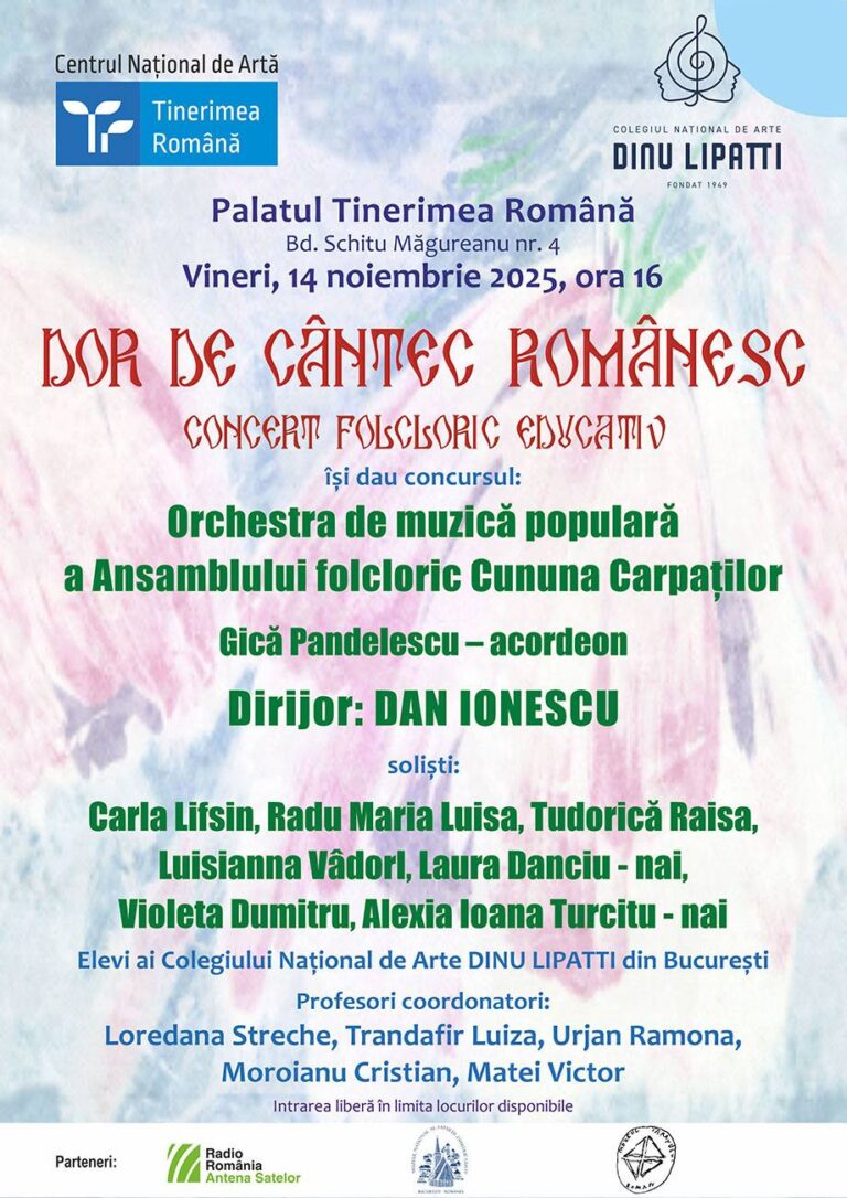 CONCERT AL ANSAMBLULUI FOLCLORIC “CUNUNA CARPAȚILOR” DEDICAT TINERELOR TALENTE