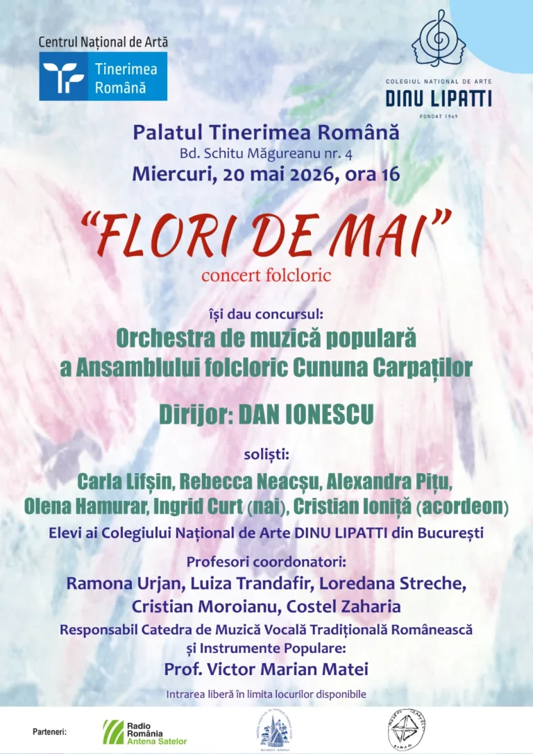 ANSAMBLUL FOLCLORIC “CUNUNA CARPAȚILOR” ÎN CONCERT LA PALATUL “TINERIMEA ROMÂNĂ”