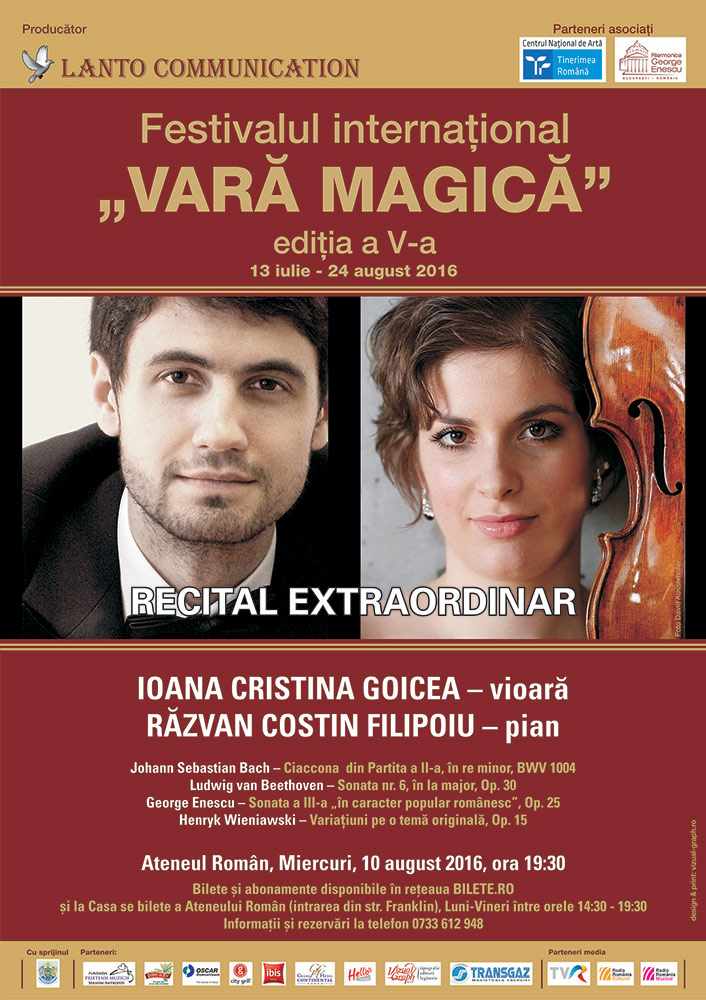 Ioana Cristina Goicea și Radu Costin Filipoiu în recital la Ateneu la Vara Magică